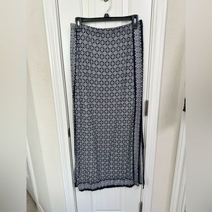 Cotton Navy/White Maxi Skirt